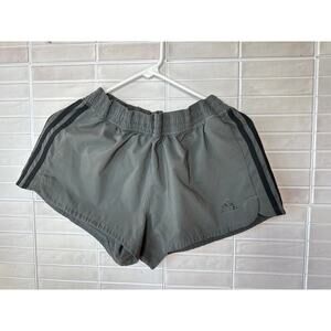Adidas Women’s Running Shorts Gray Black Stripes Size XS/S Elastic Waist